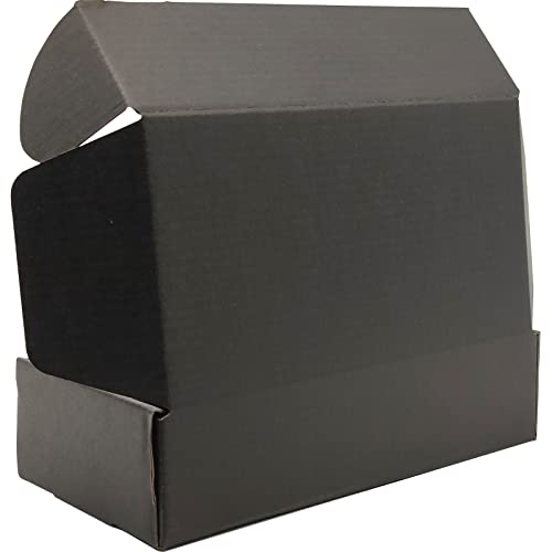 SENIAOAI Small 8x4x2 Black Shipping Boxes for Packaging Small Business Set of 25 Mailer Corruagated Cardboard Boxes for Sh...