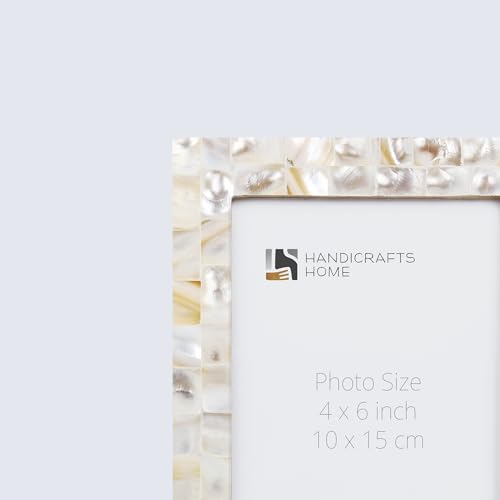 Handicrafts Home Decorative Picture Frame Wooden Photo Frame and Collage (Mop White, 4x6)