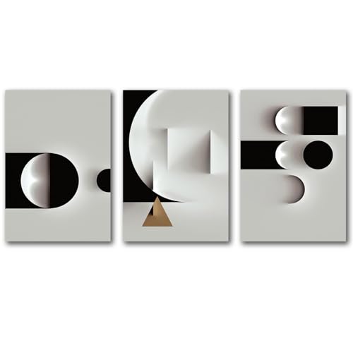Abstract Geometric Canvas Wall Art Minimalist Black and White Geometric Poster Prints Modern Abstract Geometric Canvas Bla...