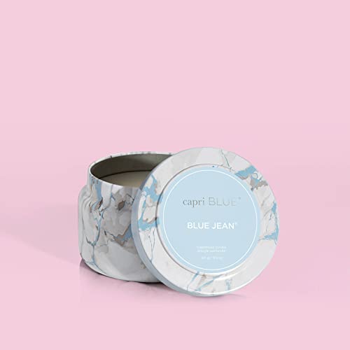 Capri Blue Modern Marble Printed Travel Tin Jar Candles - Luxury Decorative Candles for Home Scented - Long Lasting Soy Wa...