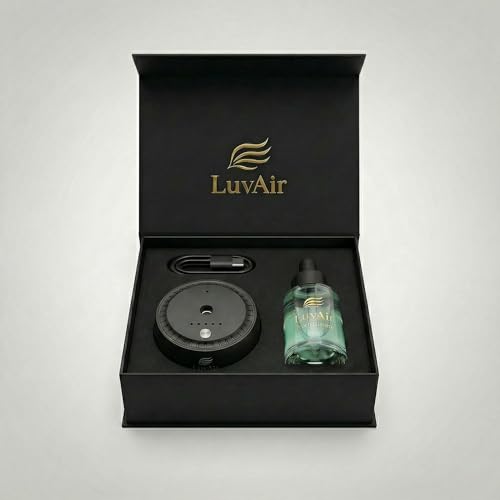 LuvAir Smart waterless car Aroma Diffuser Set, Adjustable Ultra Sonic-Mist Technology, Rechargeable, 100% Natural Fragranc...