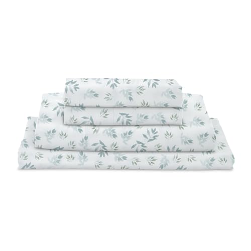MyPillow Giza Dreams Bed Sheets, 100% Certified Giza Egyptian Cotton, Deep Pocket, Sateen Weave [King, Blue Green Floral]