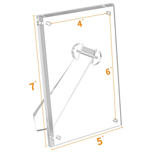 NIUBEE 4x6 Acrylic Picture Frame with Magnets - 2 Pack, Shatter-Resistant Floating Photo Frame for Tabletop, Modern Desk D...