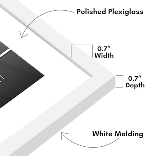 Americanflat 20x24 Picture Frame with Polished Plexiglass - Use as 16x20 Frame with Mat or Display 20x24 Photo Without Mat...