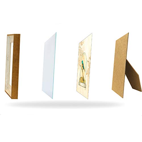 AMHOME 4x4 Photo Frame Blue Picture Frame Desktop Display Mount on The Wall.Plexiglass Panel (not Glass).Tips: Please Peel...