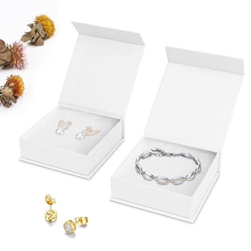 Mirgrime Jewelry Gift Boxes, 5 Pack 3.5x3.5x1 inch Small Jewelry Boxes, Cardboard Box for Necklaces Bracelet Earring Ring...