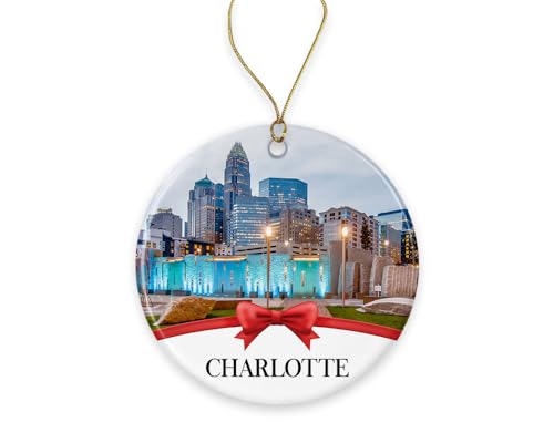 TunlaStore Charlotte Christmas Ornament, Christmas Ornaments Travel Souvenir Collection Gift for Family, Christmas Tree Or...