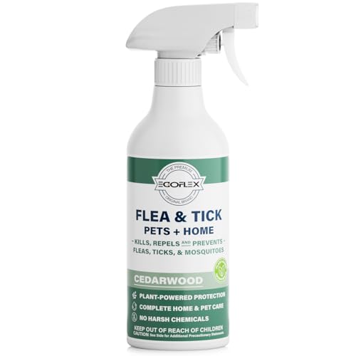 Flea Spray for Home & Pets - Flea and Tick Prevention for Dogs - Plant Based Repellent with Natural Essential Oils for Dog...
