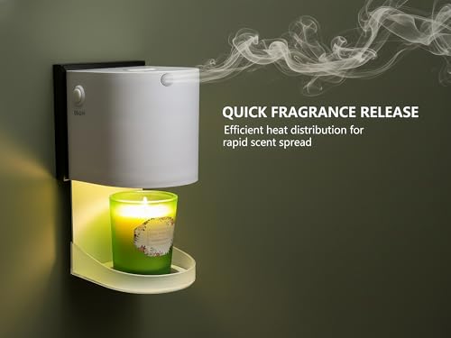 EMINLONA Mini Candle Warmer Lamp,Plug in Wax Melt Warmer for Bathroom Bedroom,Candle Lamp Warmer for Jar Candles,with Two ...