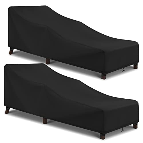Arcedo Patio Chaise Lounge Cover Waterproof 2 Pack, Lounge Chair Covers for Outdoor Pool Lounger and Patio Furniture, 80" ...