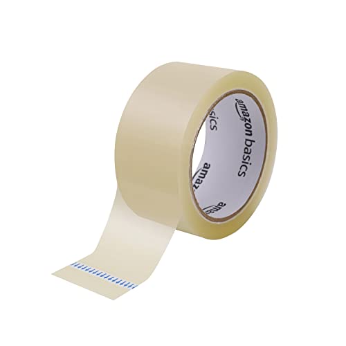 Amazon Basics Shipping Packing Tape for Moving and Sealing Boxes, Clear, 1.9 in x 60.3 yards, 1.8mil Thickness, 6 Rolls