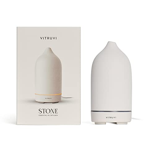 Vitruvi Stone Diffuser, Ceramic Ultrasonic Essential Oil Diffuser for Aromatherapy | Ceramic Diffuser, Diffusers for Home,...