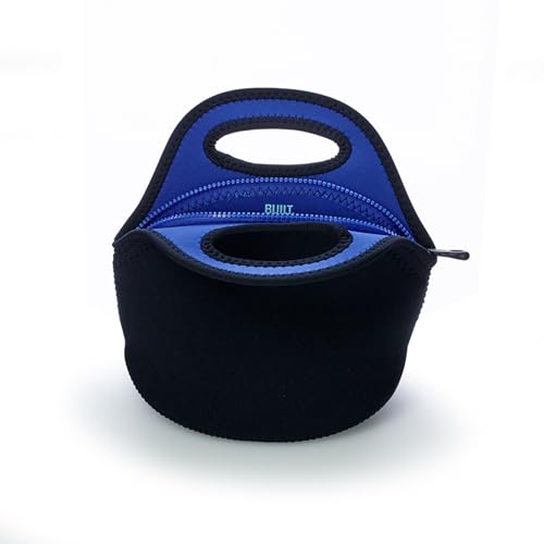 BUILT Gourmet Getaway Soft Neoprene Lunch Tote Bag Lightweight, Insulated and Reusable, One Size, Black