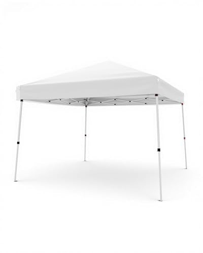 10x10ft Pop Up Canopy Tent with Slant Legs – Outdoor Instant Gazebo Shelter, UV-Resistant Waterproof Cover, Adjustable Hei...