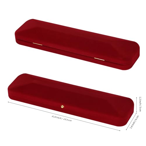KUKUVR 2 Pieces Velvet Necklace Bracelet Gift Box, Jewelry Long Bracelet Holder case, Chain Display Storage Box for Women ...