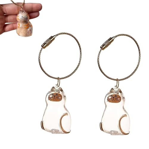 Pet Fur Memorial Keychain-Transparent cat Hair Keychain,Pendant for Cat & Dog Hair Collection -Animal Lovers Keepsake Gift