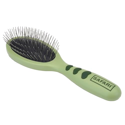 Coastal Pet Safari Wire Pin Brush - No-Slip Plastic Handle for Short and Long Pet Hair - 9.25" x 2.5" Compatible Grooming ...