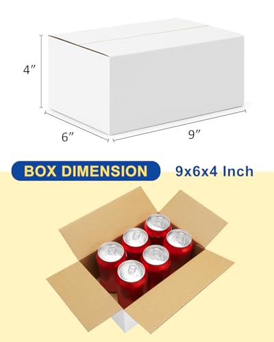 Poever 40-Pack-Small-Shipping-Boxes-9x6x4, Corrugated-Cardboard-Boxes-for-Packaging-Small-Business, White-Boxes-Mailers
