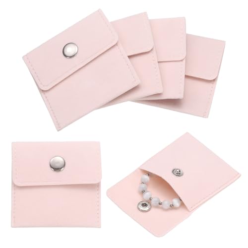 uxcell 6 Pcs Velvet Jewelry Pouches with Snap Button 2.8x2.8 Inch,Soft Jewelry Pouches Storage Bags Small Velvet Gift Bags...