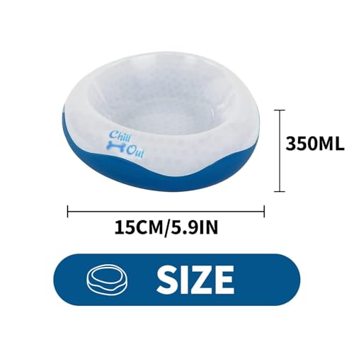 ALL FOR PAWS Dog Cooling Water Bowl, Pet Cold Frosty Bowl Cooler for Small Dogs & Cats, Summer Chill Out Water & Food Bow...