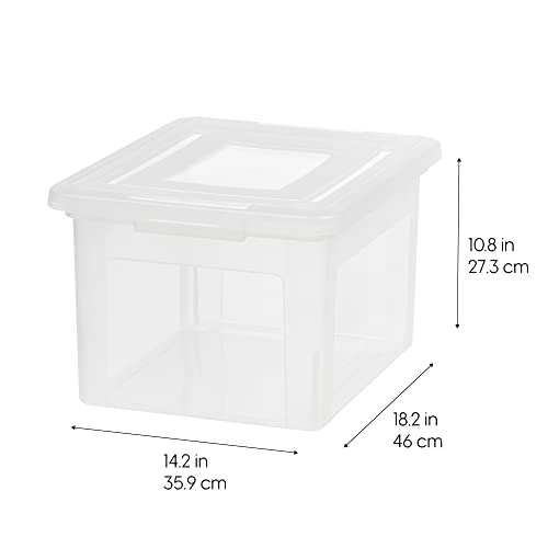 IRIS USA File Box, Plastic File Boxes With Lids, Document Organizer for Letter/Legal File, Document Box, Storage Bin For H...