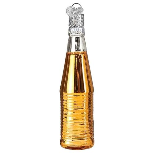 Old World Christmas Fanta Bottle Glass Blown Ornament for Christmas Tree, Handcrafted Holiday Decoration, Soda Collection