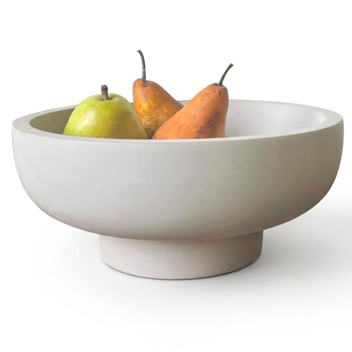 OAKOA Concrete Fruit Bowl for Kitchen Counter - Large Decorative Bowls for Home Decor - Modern Key Bowl for Entryway Table...