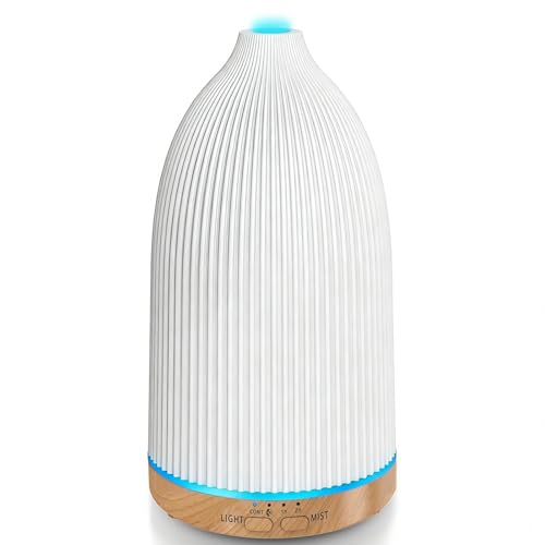 URPOWER 100ML Essential Oil Diffusers for Home, Ultrasonic Aromatherapy Diffuser with 7 Color Changing Lights, Timer & Aut...