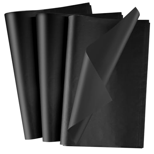 NEBURORA 100 Sheets Black Tissue Paper for Gift Bag 20x14 Inches Wrapping Tissue Paper Bulk Decorative Art Paper for DIY C...