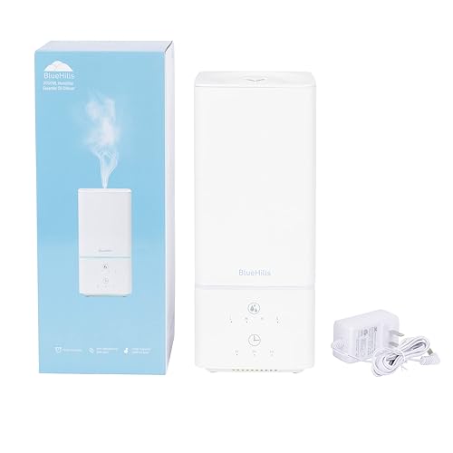 BlueHills 2000 ML Essential Oil Diffuser Humidifier Combo Square White Aroma Diffuser for Large Room Home 2 Liter Extra La...