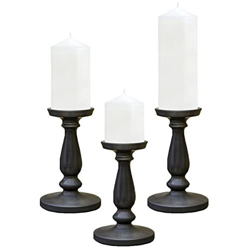 Pillar Candles 3 x 4, 6, and 8 inches, Large Handmade Candles Set of 3, Decorative Candles for Wedding, Home Decoration, D...