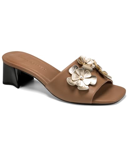 KARL LAGERFELD Women's Sandreea Block Heeled Sandal With Flower Embellishments