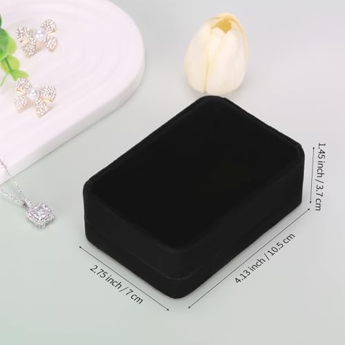 KUKUVR 2 Pieces Classic Velvet Necklace Pendant Box for Jewelry Gift, Small Jewellry Storage Display Case for Wedding Enga...