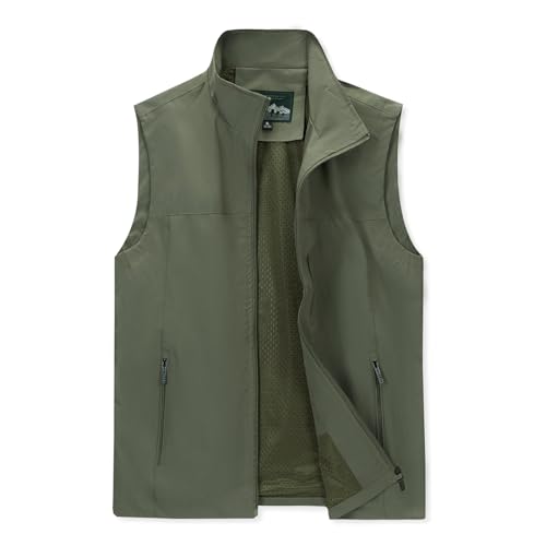 MANLUODANNI Men's Lightweight Vest Sleeveless Outdoor Work Jacket for Travel Hiking Running
