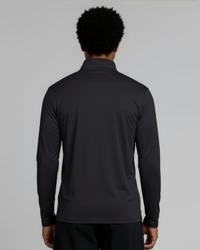 Real Essentials 3 Pack: Men's Dry-Fit Active Quarter Zip Long Sleeve Athletic Performance Pullover (Available in Big & Tall)