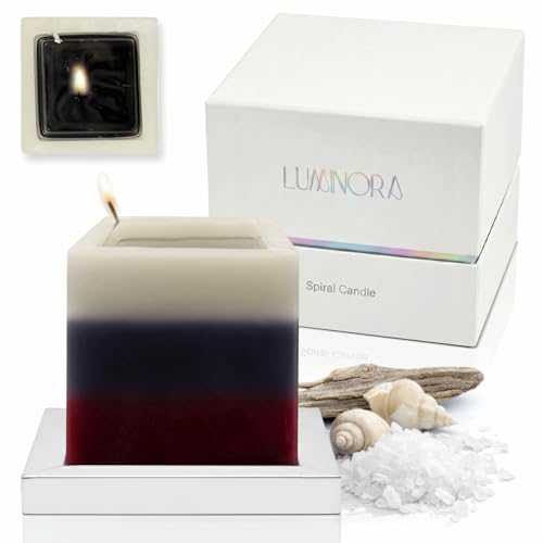 LUMINORA Spiral Scented Candle for Women & Men | Hand-Crafted Decorative Soy Wax Candle | Wooden Wick | Unique Twisted Spi...