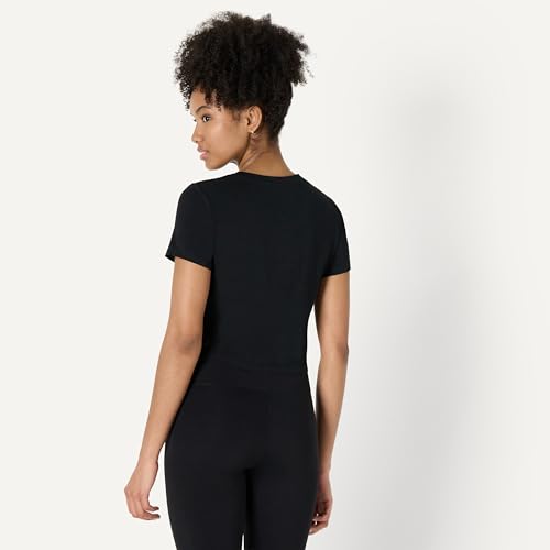 Amazon Essentials Women's Active Soft Cotton Crewneck Short Sleeve Yoga Workout Lightweight Cropped T-Shirt