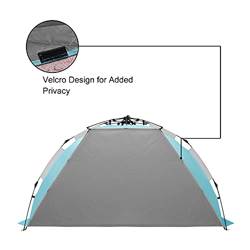 Oileus X-Large 4 Person Beach Tent Sun Shelter - Portable Sun Shade Instant Tent for Beach with Carrying Bag, Stakes, 6 Sa...