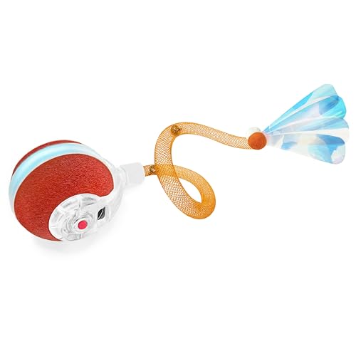 Jkanti Interactive Cat Toys for Indoor Cats,The 3rd Generation Agile Moving Cat Ball with Elastic Mesh Tail,Automatic Kitt...