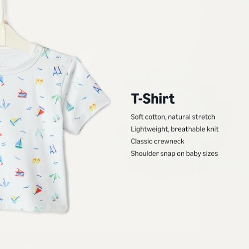 Amazon Essentials x Sofia Grainge Toddlers and Baby Boys' Cotton Short Sleeve Crewneck T-Shirts, Pack of 2