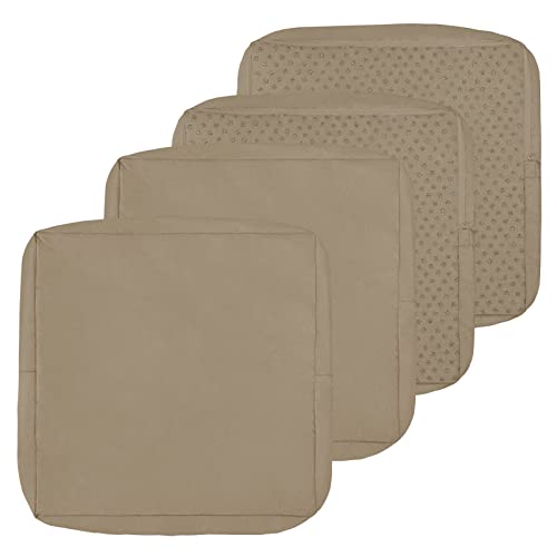 Easy-Going Waterproof Patio Cushion Covers ONLY Cover 24x24x4 inch 4 Pack Replacement Non-Slip Outdoor Seat Cushion Slipco...