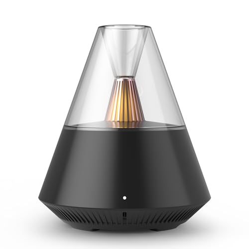 KinYiLO Ultrasonic Essential Oil Diffuser, 150ML Modern Aromatherapy Diffuser with Candle Light, 2 Mist Mode, Remote Contr...