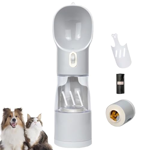 4-in-1 Dog Water Bottle for Walking & Travel – Leakproof Portable Pet Water Dispenser with Bowl, Poop Bag Holder & Shovel...