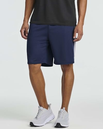 Real Essentials 5 Pack: Men’s 9" Mesh Shorts – Athletic Gym, Workout, Basketball, Running, Casual Lounge Activewear Pockets