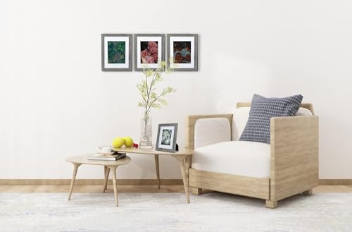 Scholartree Grey 5x7 Picture Frame,Display 5x7 without Mat or 4x6 with Mat