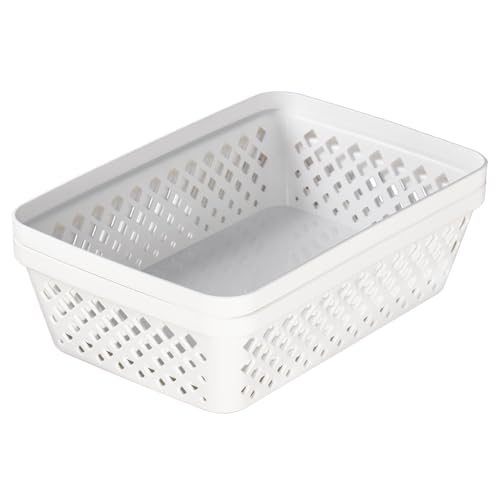 Glad Plastic Storage Basket Set - Multipurpose Drawer Trays, Kitchen Pantry Containers, and Bathroom Bins - 6 Pack Medium ...