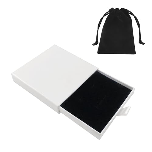 Small Jewelry Gift Box and Velvet Bag, Necklace Bracelet Earring Cardboard Organizer Square Jewellery Gift Box Pendent Sto...