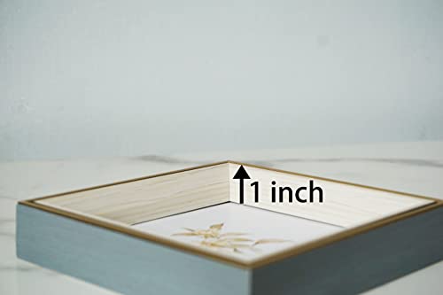 PLUSCHEN 5x5 Blue Beige Square Picture Frame, 5x5 Resin Photo Frame, Wall and Desktop Display Picture Frame, Plexiglass