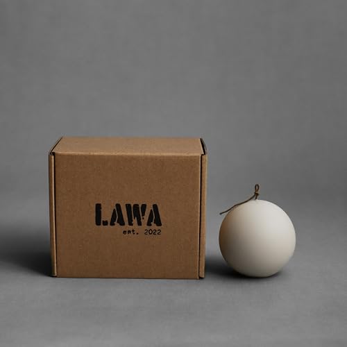LAWA Sphere Candle - Beautiful Handmade Pillar Soy Wax Elegant Aesthetic Candle Housewarming Gift Home Room Shelf Decor Id...