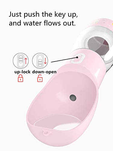 Misthis Portable Dog Water Bottle - Leak Proof Dog Water Dispenser with Bowl & Food Container, Dishwasher Safe Food Grade ...